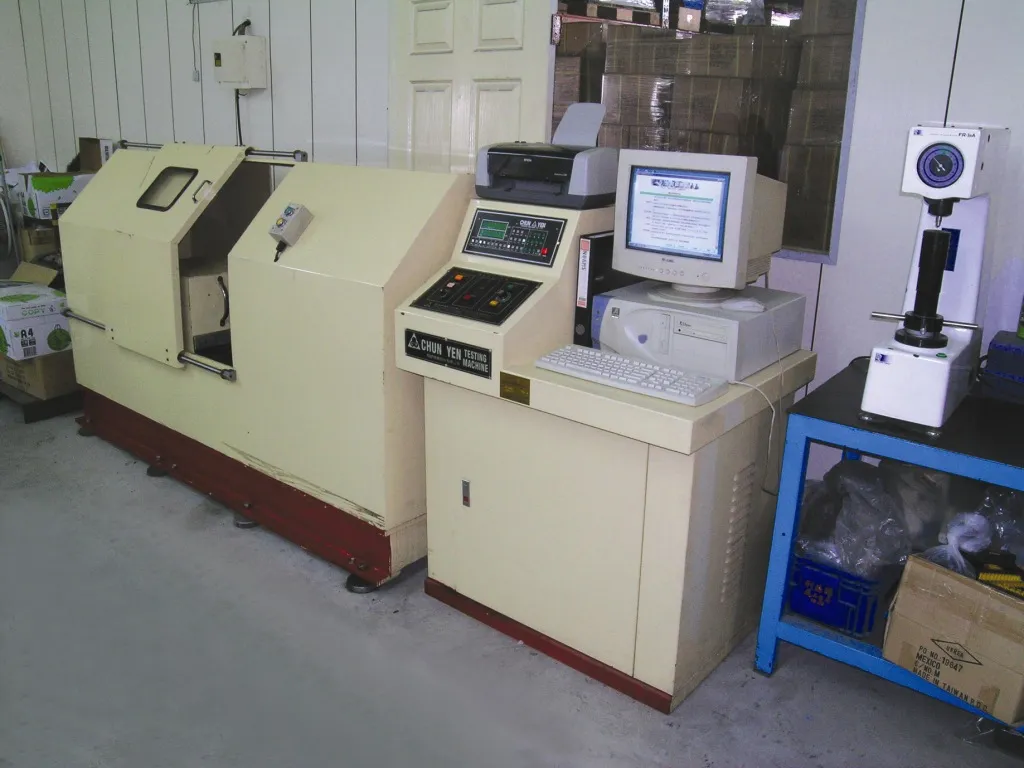 In-house hardness testing machine used to verify tools against spec